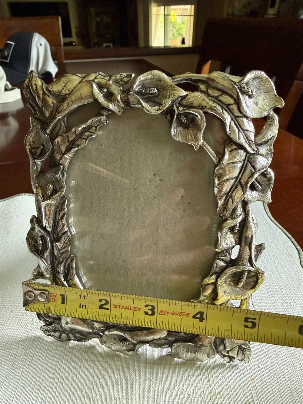 Vintage 1995 Arthur Court Pewter Calla Lily Picture Frame 3.5x5 Floral